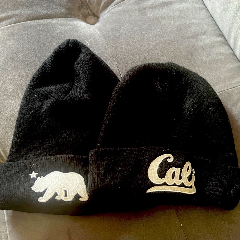 Set of two beanies winter hat Cali and Bear one size